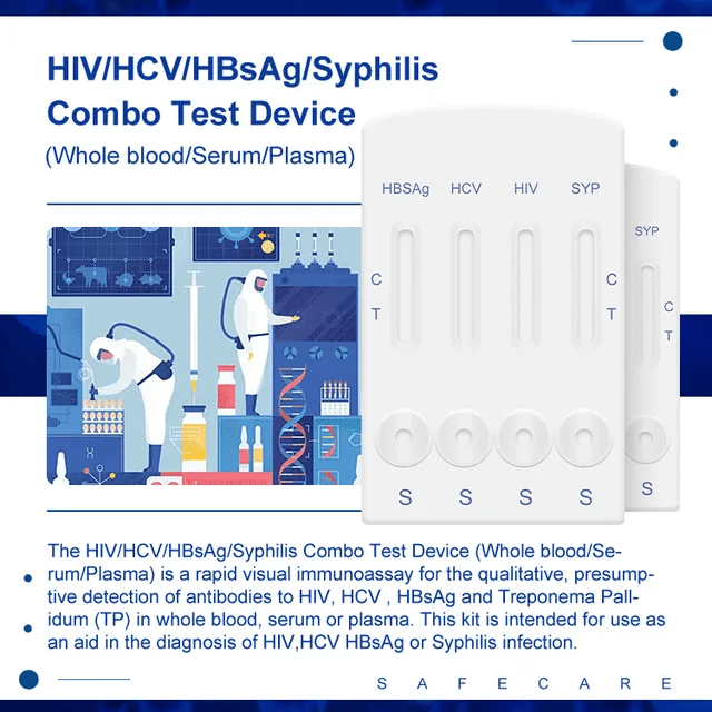 4-panel rapid STD and STI test kit for private at-home screening of HIV, Syphilis, Hepatitis B, and Hepatitis C in the UAE.