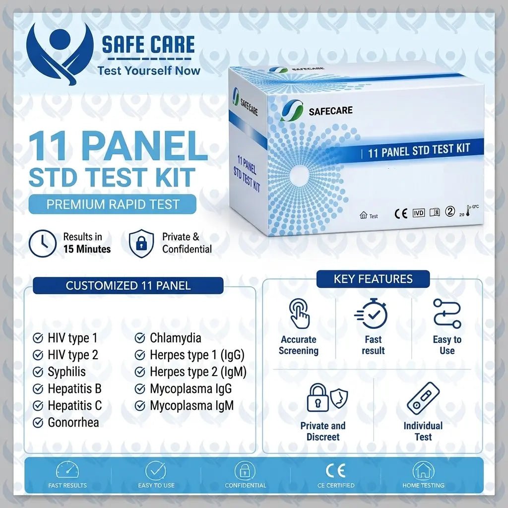 Safe Care Kit 11-Panel STD and STI Test Kit for private at-home testing in Dubai, UAE