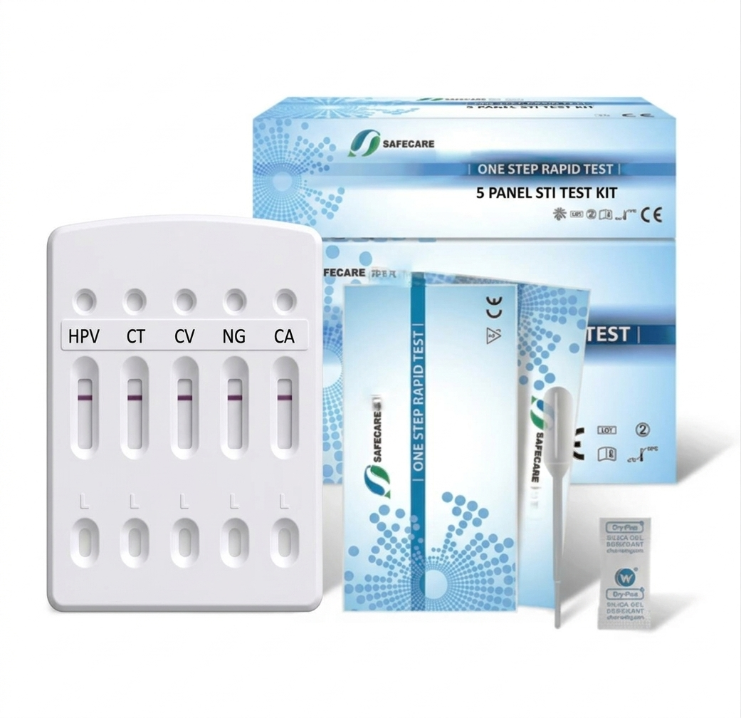 5-in-1 STD test cassette for easy and accurate multi-target infection screening at home.
