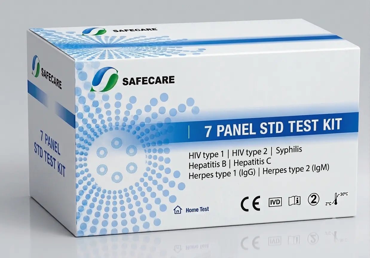 7-panel CE-certified STD test cassette kit for simultaneous tracking of seven key std markers.