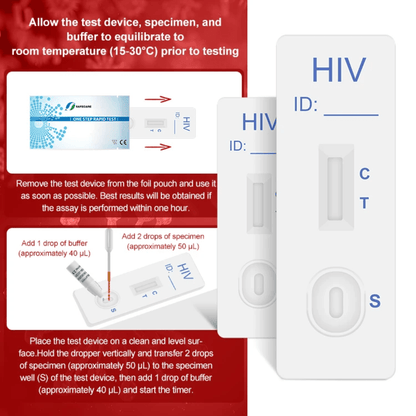 ELISA-based HIV rapid test cassette by Safe Care Kit for reliable HIV antibody screening and private home testing in the UAE.