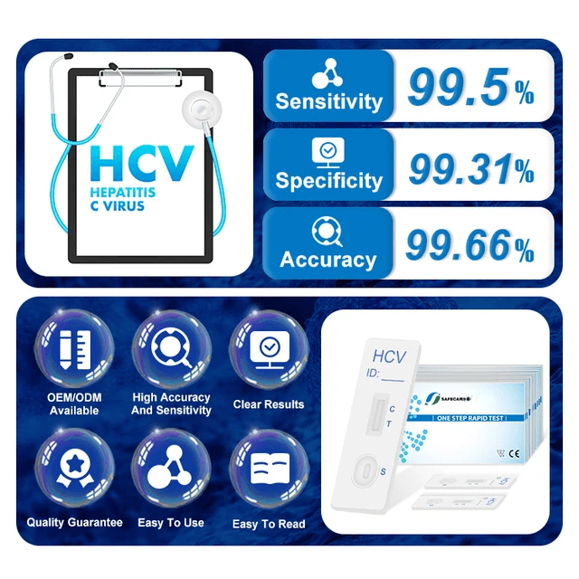 Hepatitis C (HCV) antibody rapid test cassette designed for reliable and confidential home screening in Dubai, UAE.