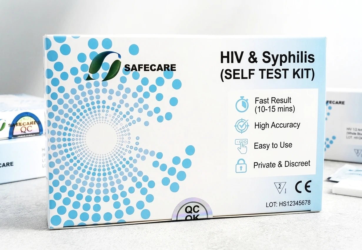 HIV and Syphilis combo rapid test cassette for dual infection monitoring.