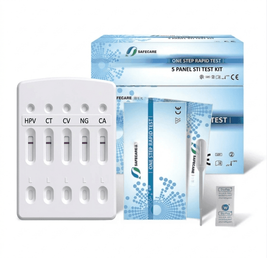 5-in-1 STD test cassette for easy and accurate multi-target infection screening at home.