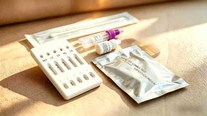 Safe Care Kit 5-in-1 rapid STD and STI test cassette designed for private at-home testing of multiple sexually transmitted infections in the UAE.