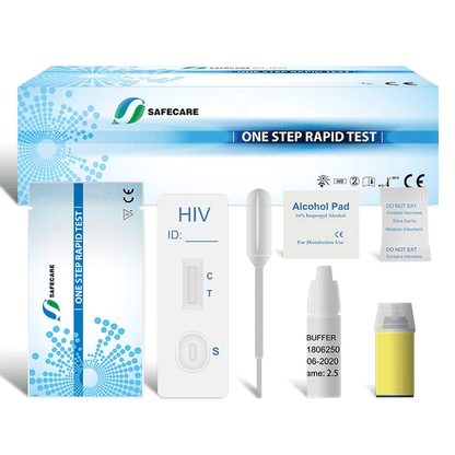 Safe Care Kit HIV-1 and HIV-2 antibody rapid test kit for accurate and confidential home HIV screening in Dubai, UAE.